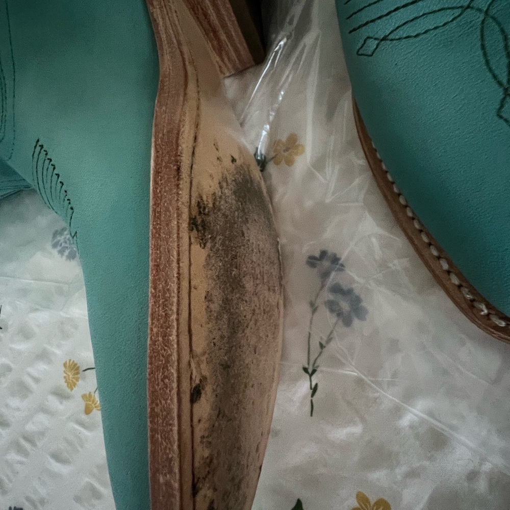 Turquoise Embroidered Knee-High Boots - Picture 5 of 11